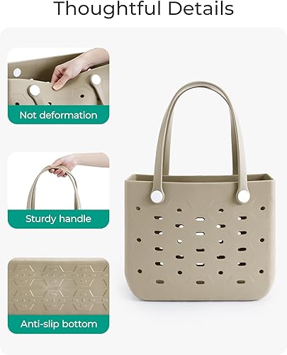 Miniatura 7 de Bolsa de playa BAGSMART para mujer, bolso de goma resistente al agua, accesorios para vacaciones a prueba de arena para nadar, crucero, piscina de