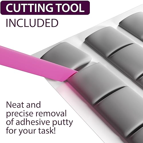 Miniatura 4 de Masilla de montaje gris, 480 unidades, masilla adhesiva para póster, masilla de pared extraíble reutilizable para colgar, masilla adhesiva adhesiva