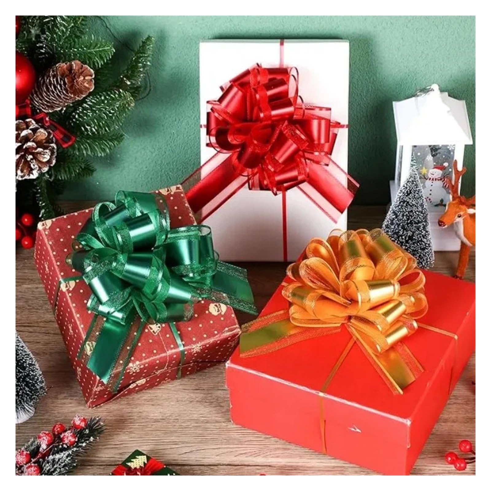 40 Fiocchi da Tirare, Nastri Regalo, Avvolgere, Decorazioni for Matrimoni, Feste di Compleanno per Casa(White)