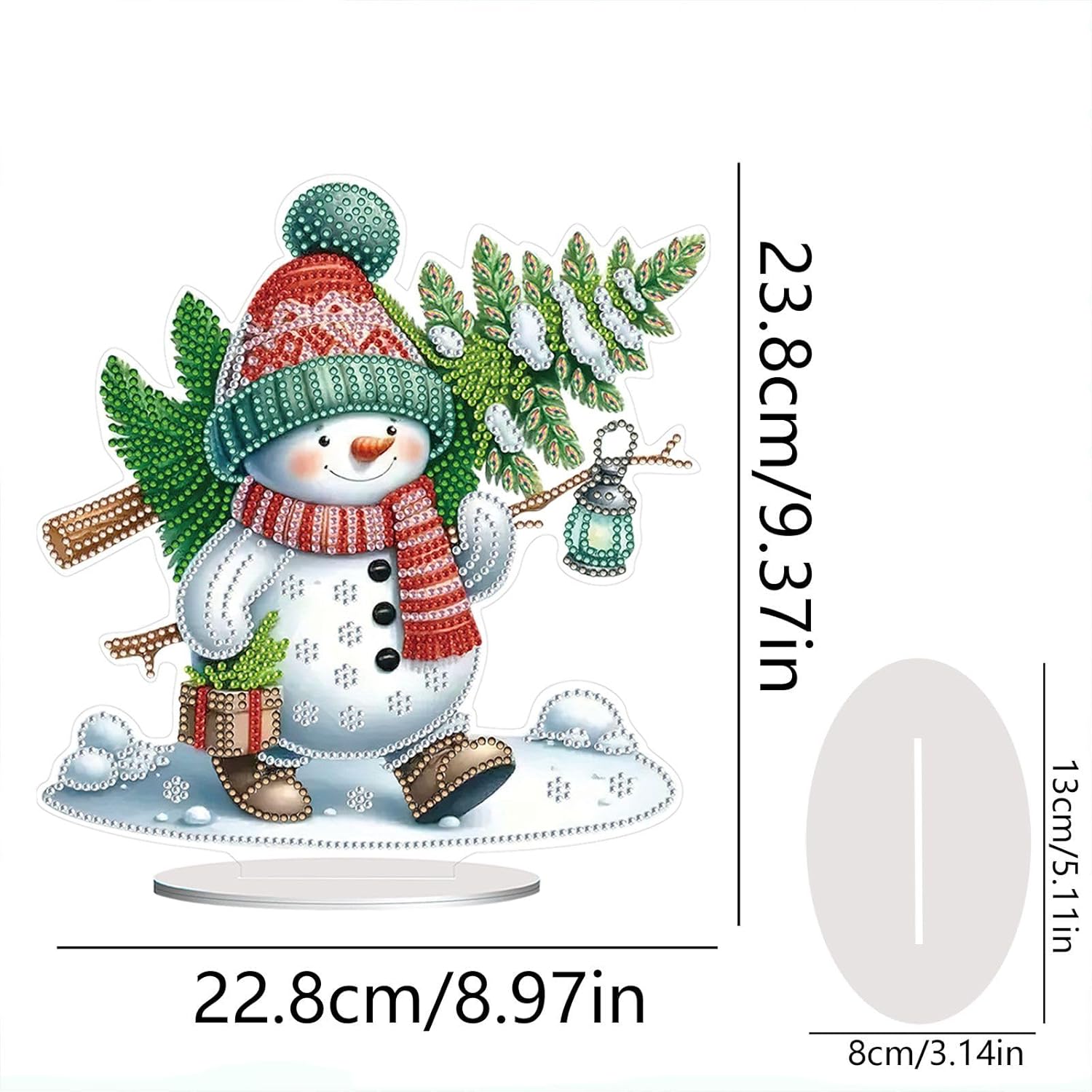 Christmas Tabletop Diamond Art Painting Kit Animal, 5D DIY Diamond Christmas Desktop Ornament Special Shaped Crystal Diamond Art Tabletop Ornaments Home Office Decor-2PCS-A