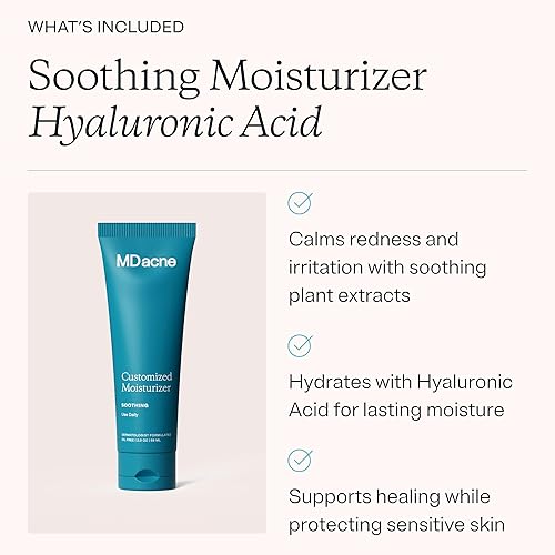 Miniatura 6 de MDacne Kit de Tratamiento Facial para Acné en 3 Pasos, Crema de Peróxido de Benzoilo 2.5%, Limpiador de Ácido Salicílico, Hidratante de Niacinamida