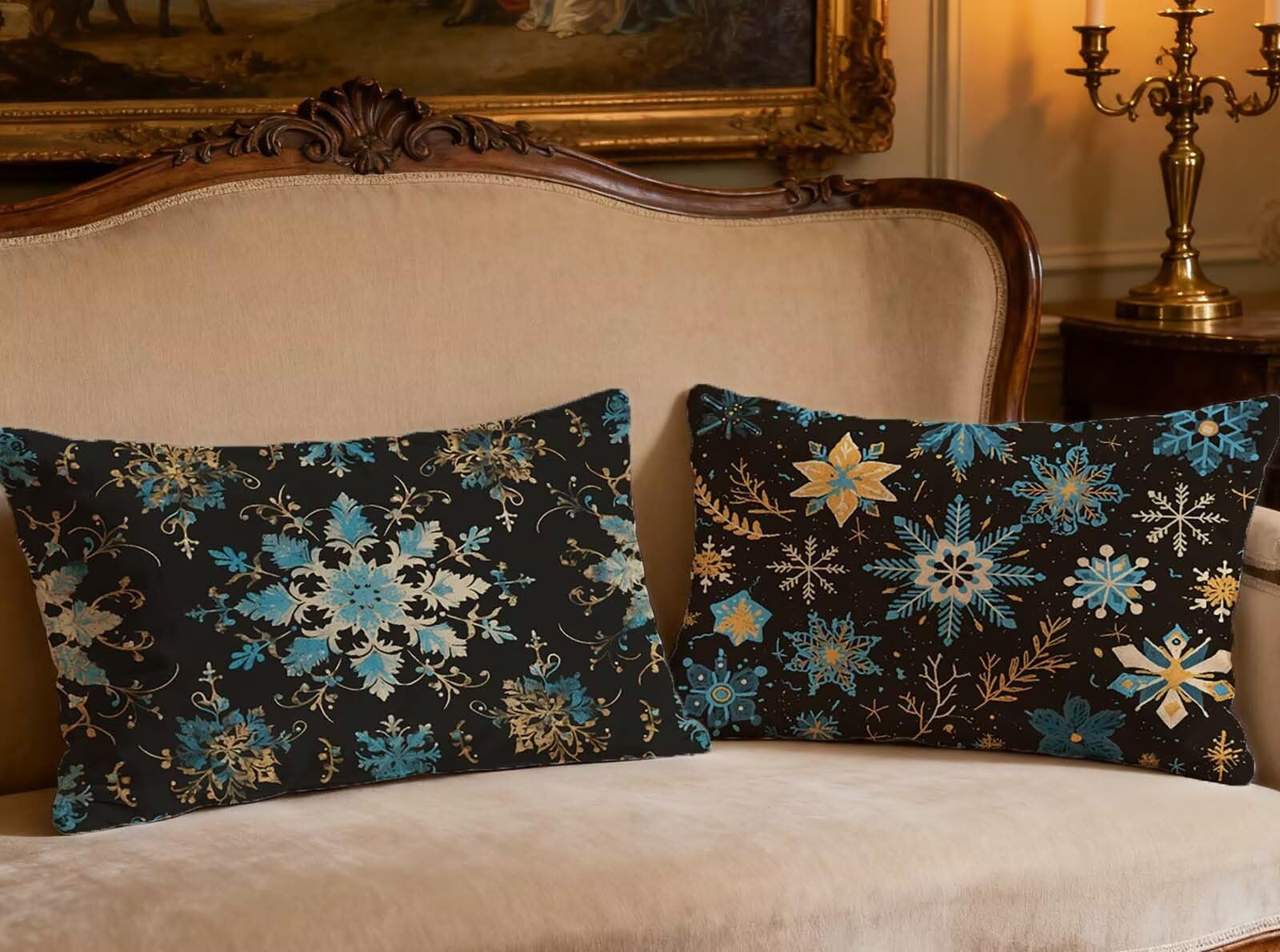 Housse de coussin velours 60x80cm lot de 2 taie oreiller maison