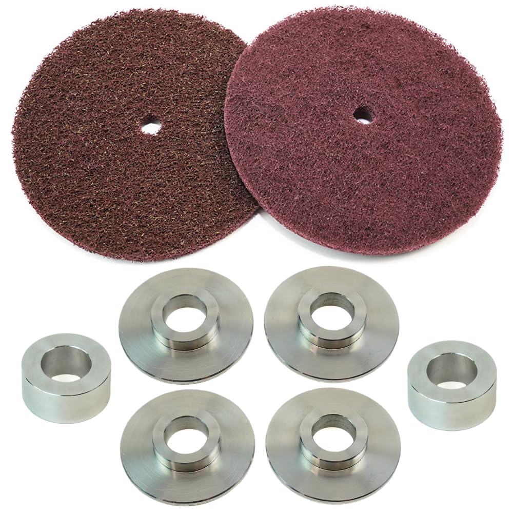 8" Cleaning Wheel Starter Pack 180 400 Grit | Pad Polishing Bench Grinder (5/8" Arbor)