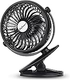 SkyGenius USB Operated Clip on Mini Desk Fan, Black - commissions earned
