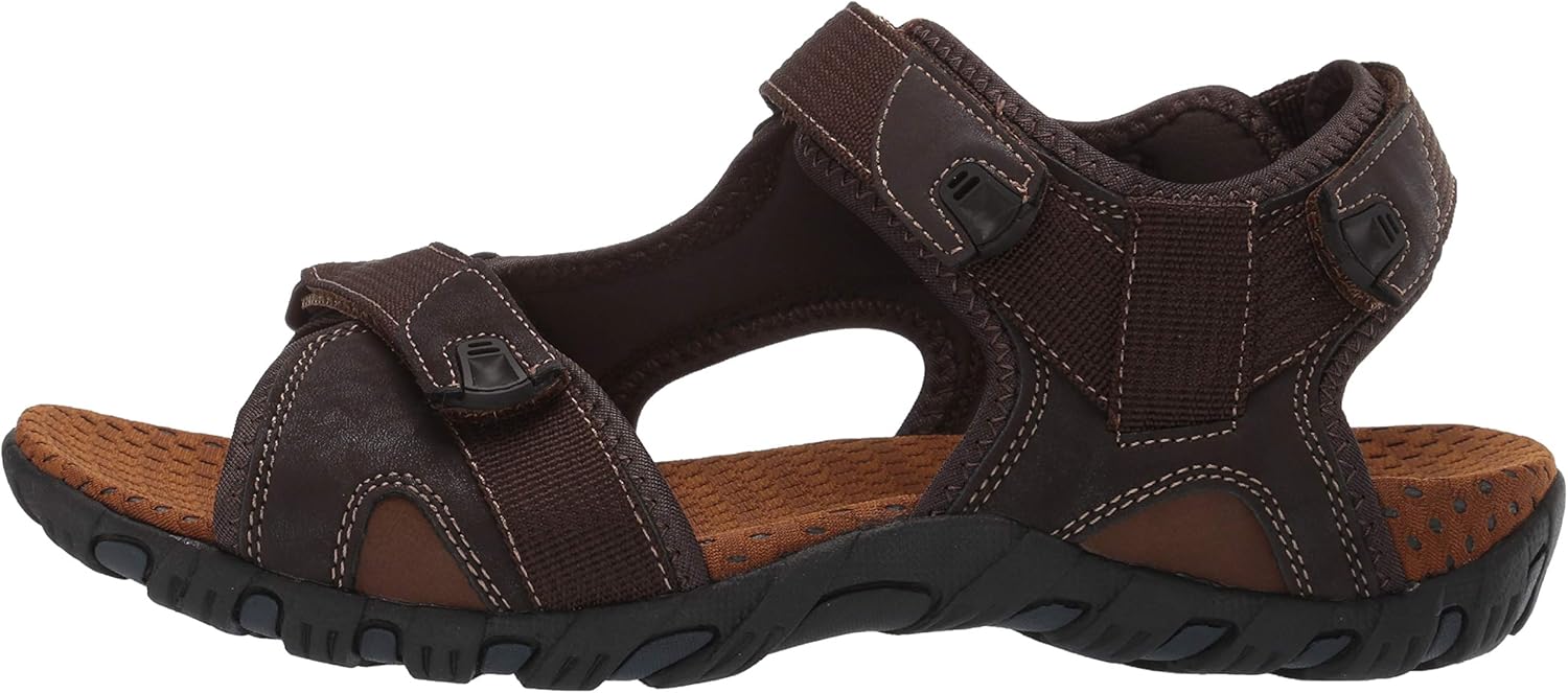 Nunn Bush Men's Rio Bravo Three Strap Outdoor Sport River Sandal With Hook and Loop