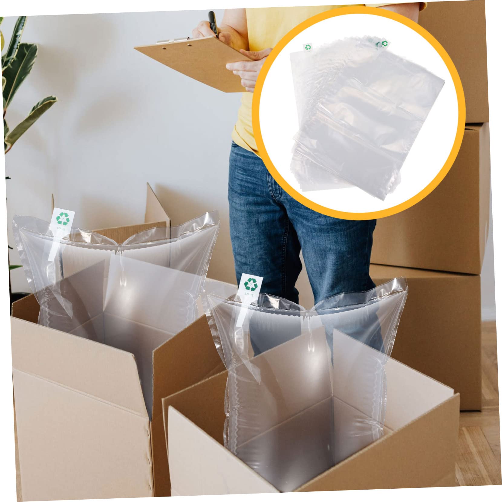 Sewroro Protective Air Packaging Bag 100pcs Air Cushion Bubble Bag Lightweight for Shipping