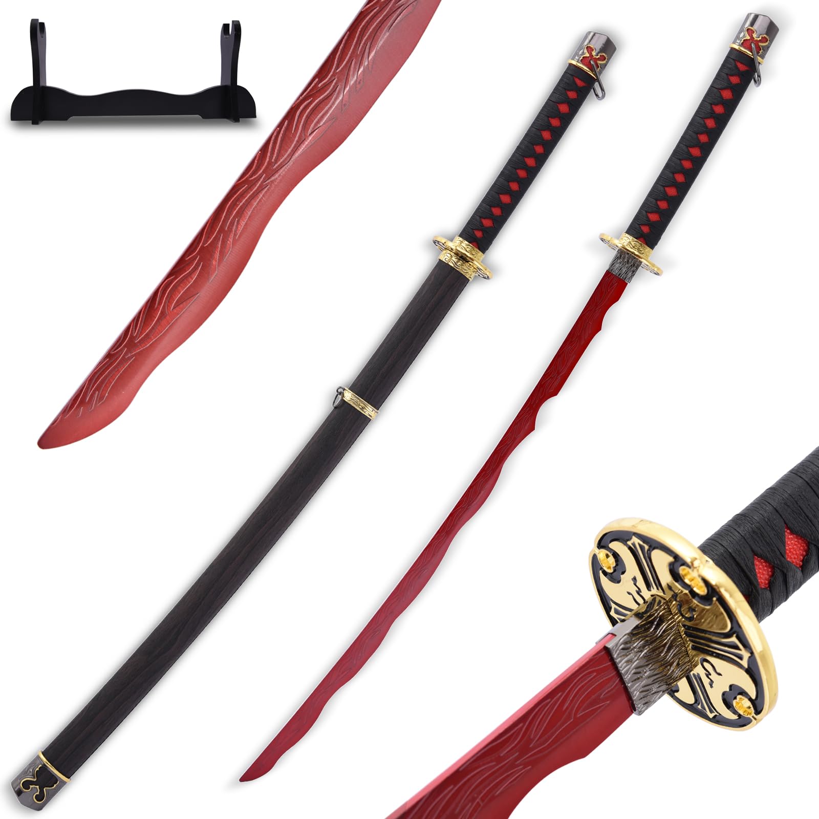 Elden Ring Sword Rivers of Blood Sword Moonveil Sword Stainless Steel Metal Sword Replica Sword Suitable for Cosplay Enthusiasts to Collect Gifts