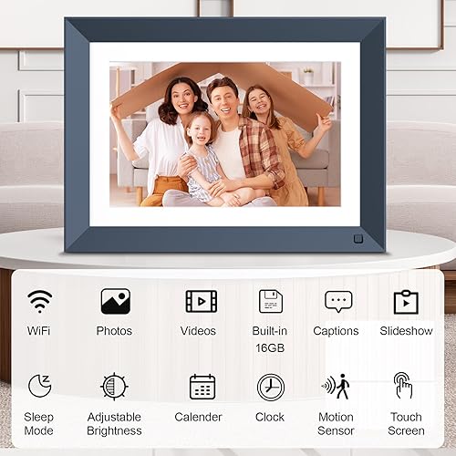 Miniatura 69 de Marco de fotos electrónico de 15.6 pulgadas, marco de fotos digital grande, pantalla de fotos inteligente para montaje en pared, 32 GB, pantalla