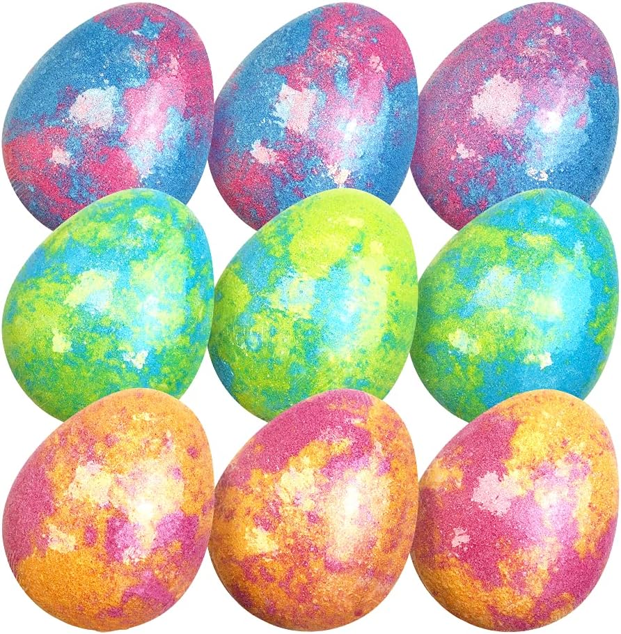 Kids 6 x Large Egg Bath Bombs from , Create a Colourful Fizzing Bath Time Adventure, Alternative Easter Egg Gifts for Children, Moisturising for Dry Skin, Organic, Handmade Bath Fizzers