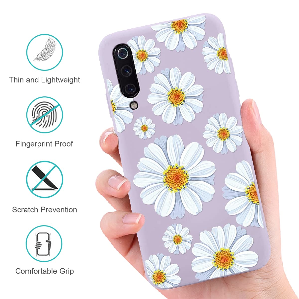 Yoedge - 2 Cover Morbide In TPU Opaco Per Redmi Note 8 Pro, Con Disegni Dinosauro, Viola Chiaro E Rosa, Antiurto