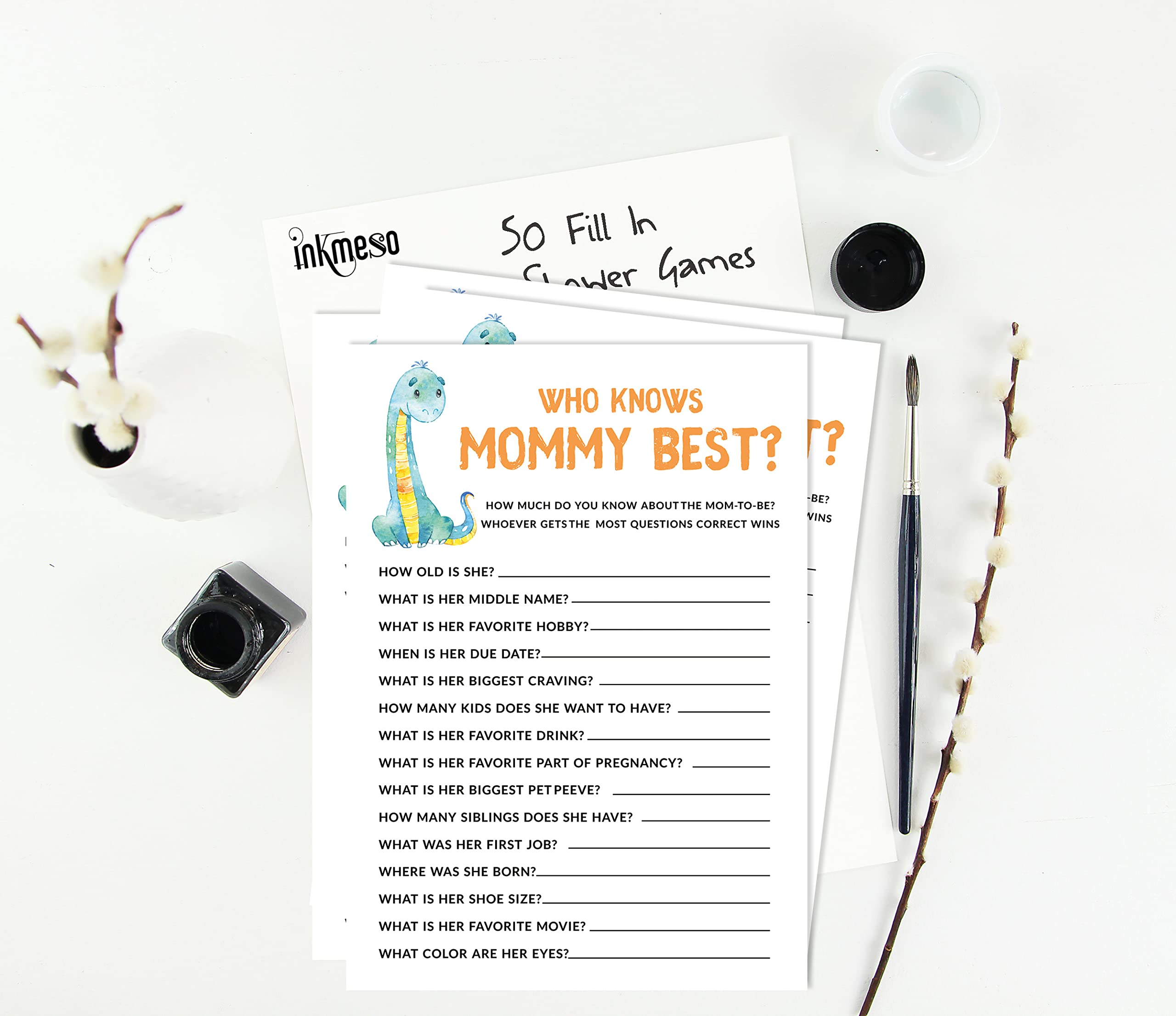 Inkdotpot Set Da 50 Carte Gioco Per Baby Shower: Indovina Il Sesso E Attività Divertenti Tema Coriandoli Per Festa (Si Tratta Di Una Ragazza)