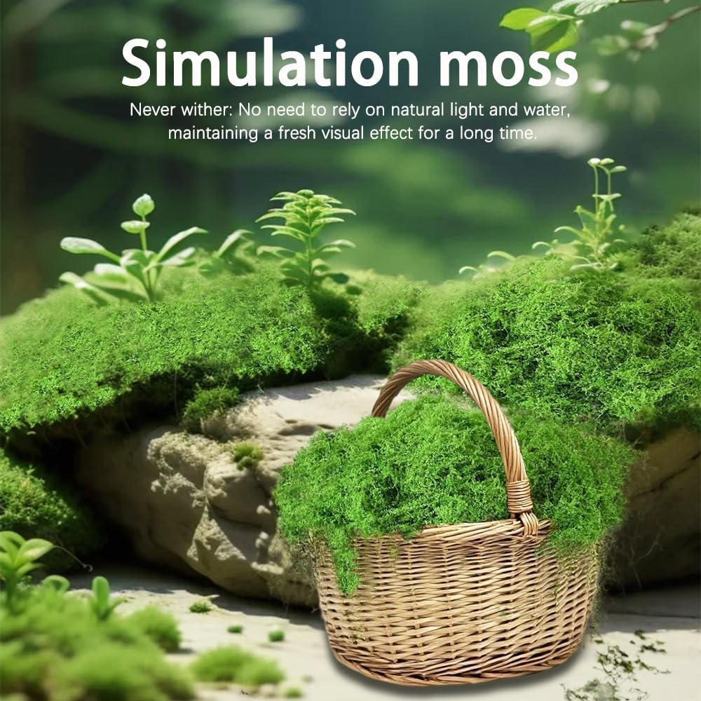 Artificial Moss 17.63oz – Fake Green Moss for Crafts, Potted Plants, Fairy Garden Decor, DIY Table Centerpieces, Wedding Party Decoration - Image 6