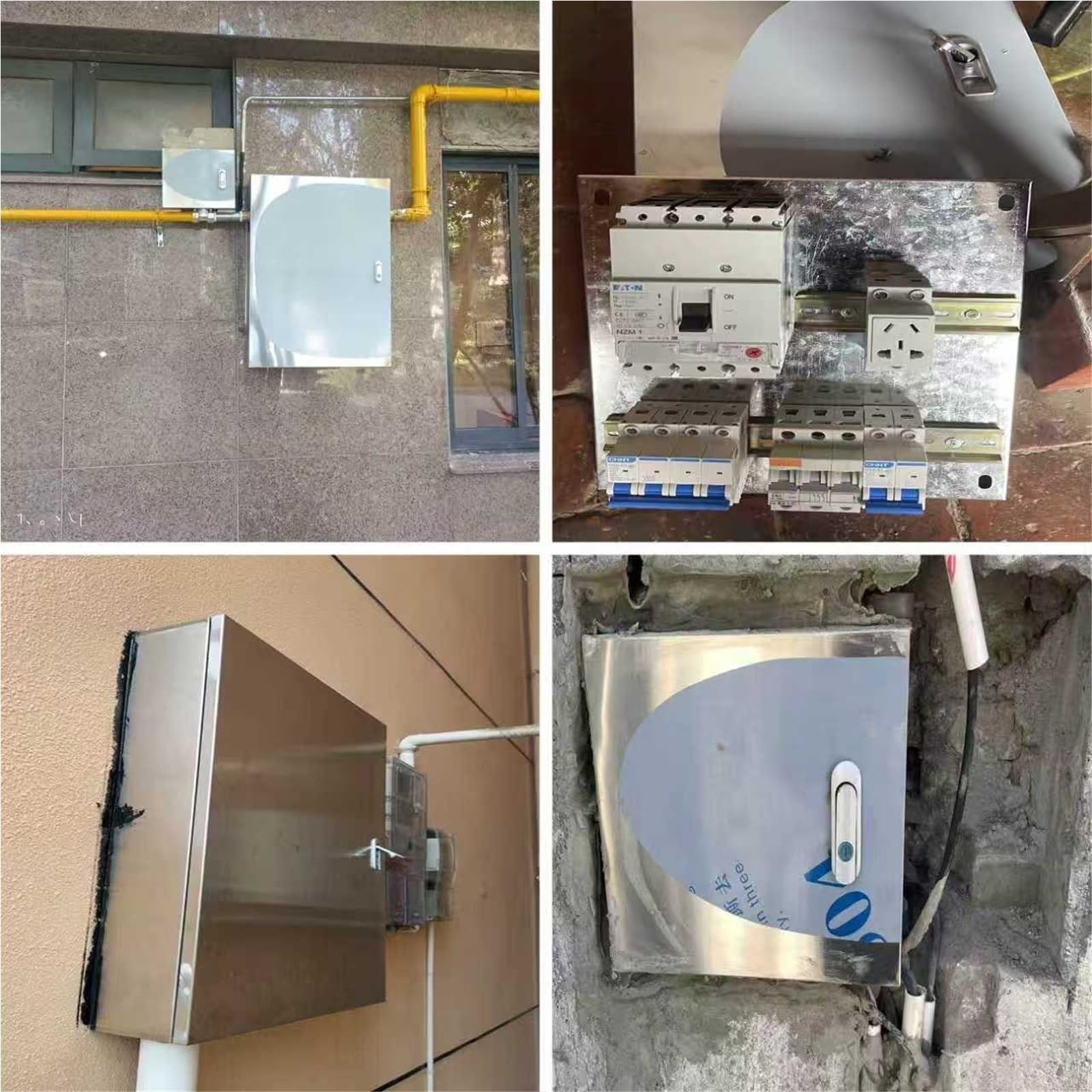 Contenitore per Quadri Elettrici da Esterno/Interno, Scatola di Derivazione in Acciaio Inox per Scatole di Servizio, Sistemi di Pompaggio, One Color H W D 12x12x6IN/T 1.2MM