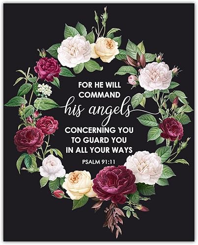 For He Will Command His Angels Salmo 9111 - Versículos bíblicos inspiradores, citas positivas de las Escrituras cristianas, versículo religioso de