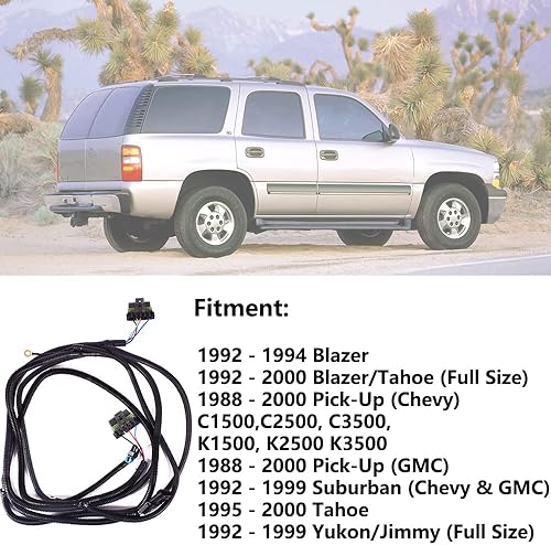 Miniatura 2 de CULMKARI Truck Tail Light Plug Wiring Harness Fits for 1992-1994 Blazer 1992-2000 Blazer Tahoe 1988-2000 Pick-Up Chevy Pick-Up GMC 1992-1999