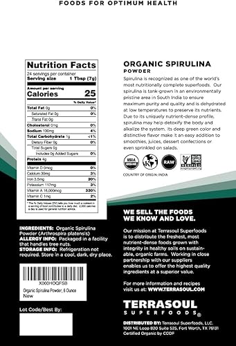 Miniatura 2 de Espirulina orgánica en polvo Terrasoul Superfoods