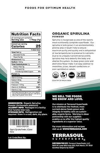 Miniatura 2 de Espirulina orgánica en polvo Terrasoul Superfoods