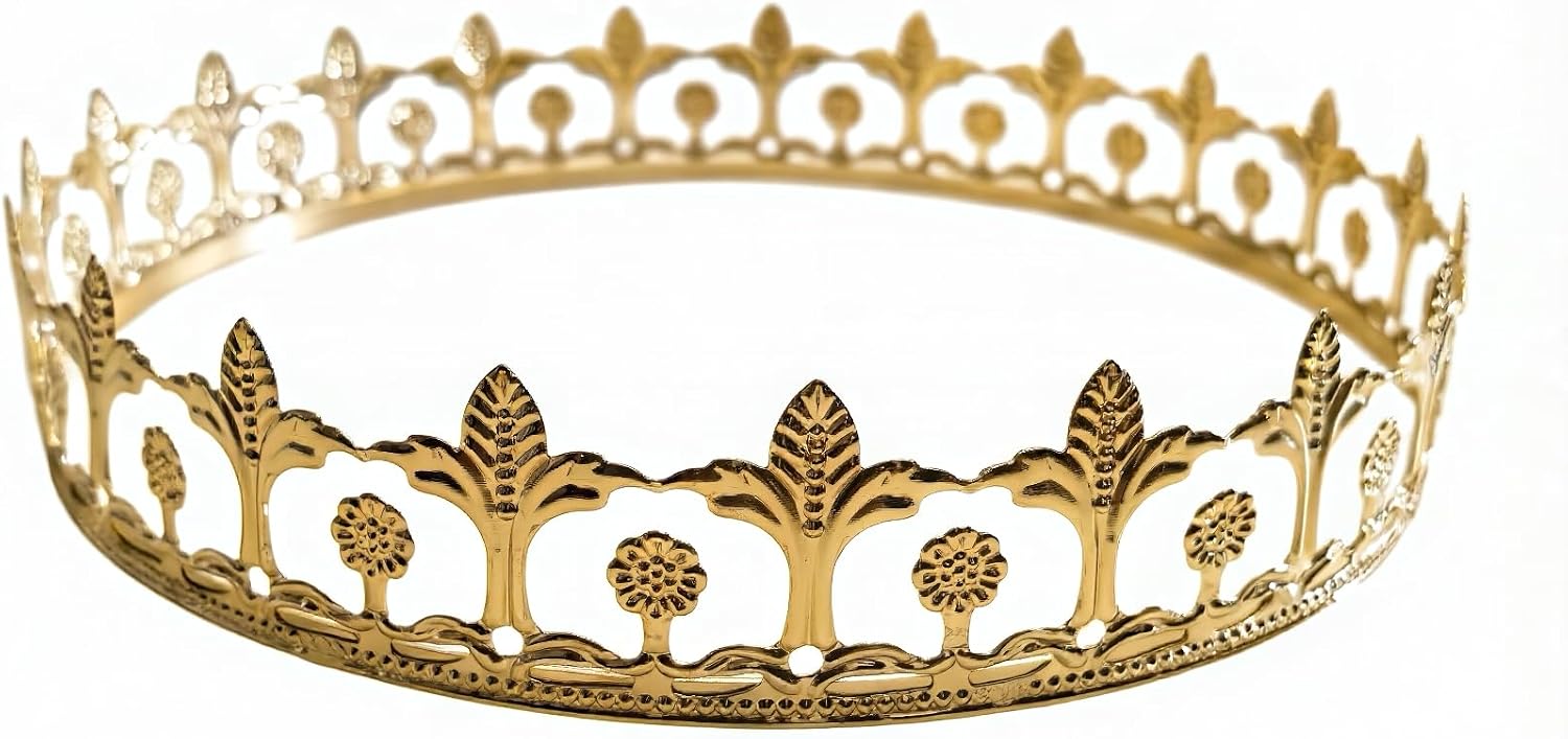 Golden Crown - Metal Material, Essential for Birthday Parties, Weddings, and Role Playing for Men and Women