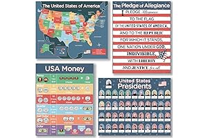 United States Classroom Educational Decorations Bundle