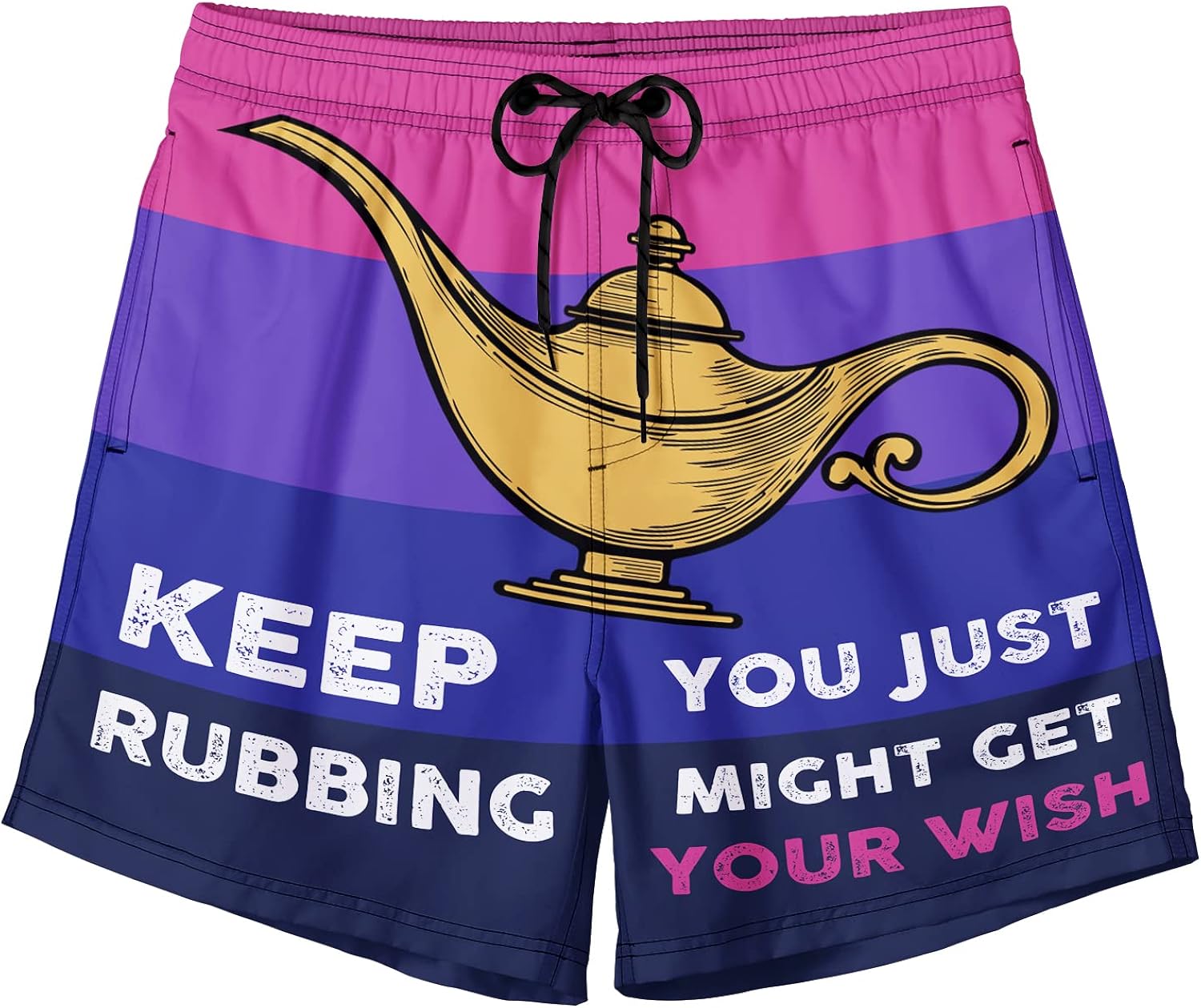 Keep Rubbing - Men Custom Swim Trunks, Gift for Men, Summer Party Gift