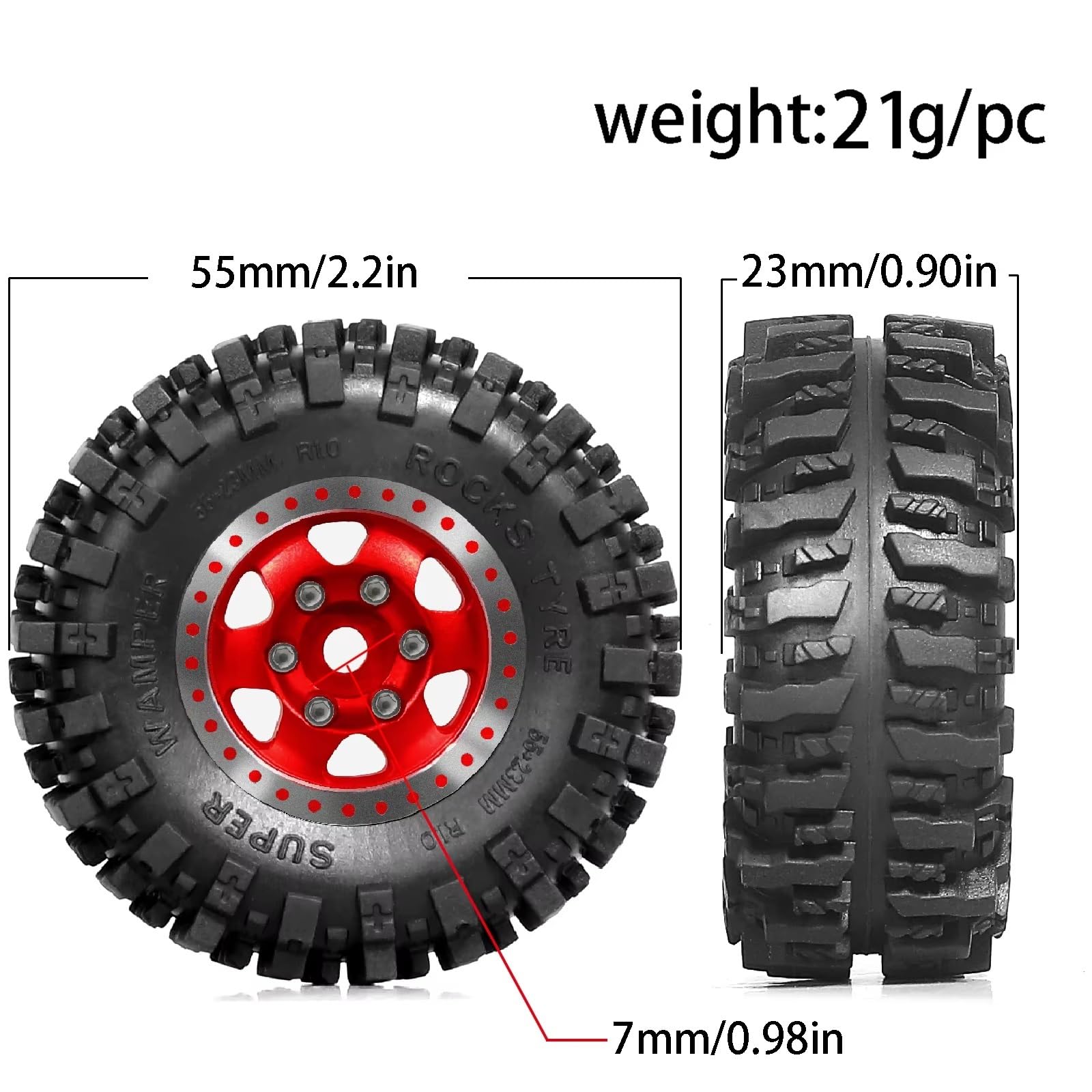 Amazon | RCカー用ホイールリム For Axial For SCX24 For FMS AX24 For