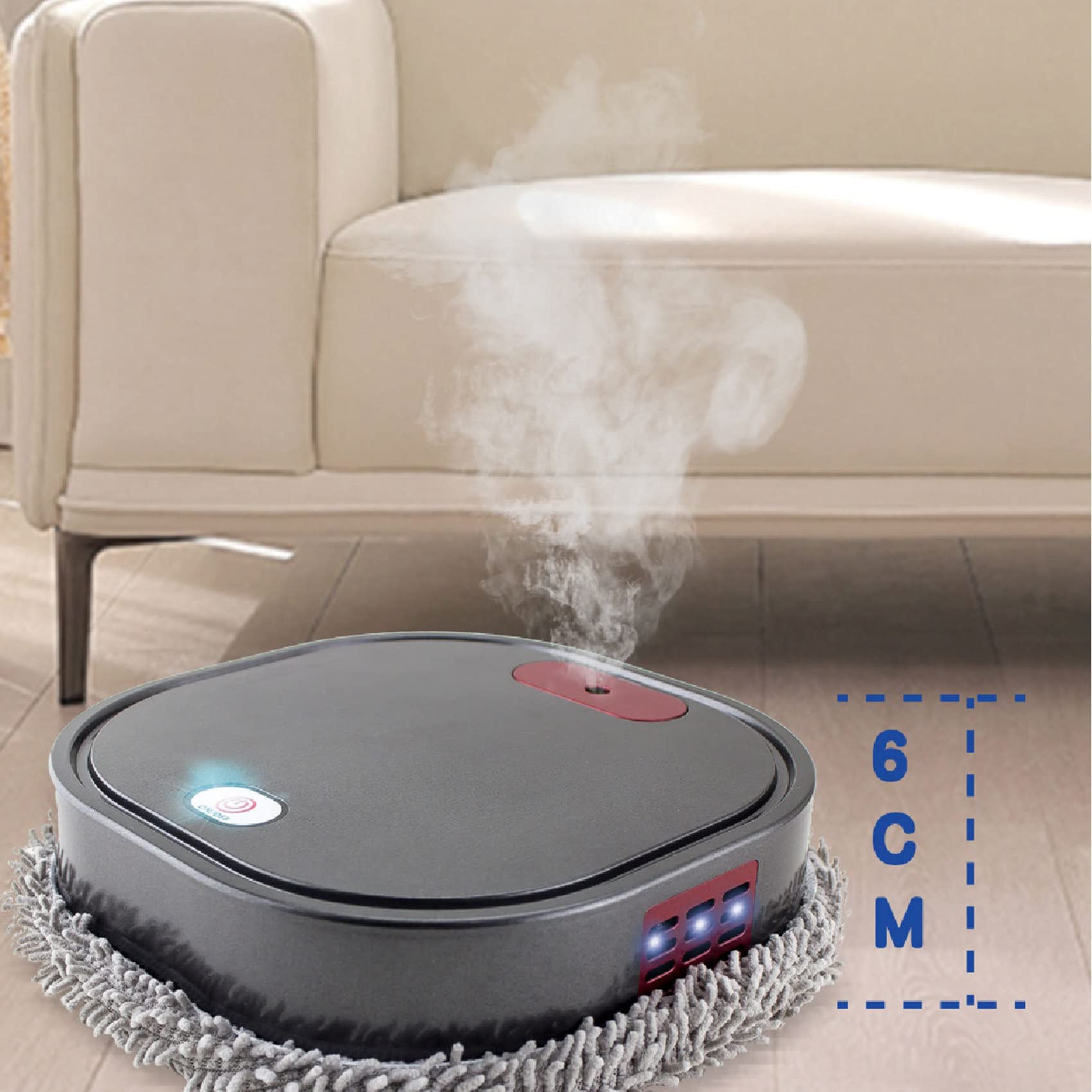 Spazzatrice elettrica automatica per pavimenti, 1500 mAh, con macchina a spruzzo, robot