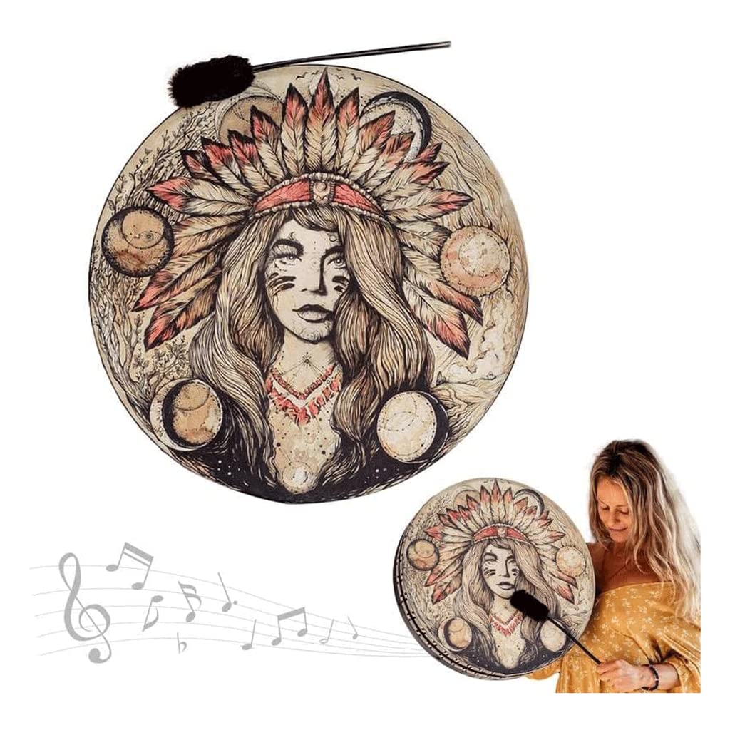LIOONS Schamanentrommel Fashion Native Drum mit Drumsticks Frame Drum Handmade Ethereal Drum Handtrommel für Jungen und Mädchen Drum Kit