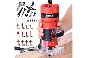 Compact 800W Wood Electric Palm Router Tool with 12PCS 1/4" Router Bits