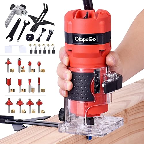 Compact Palm Router Tool, 800W Hand Wood Trimmer Router with