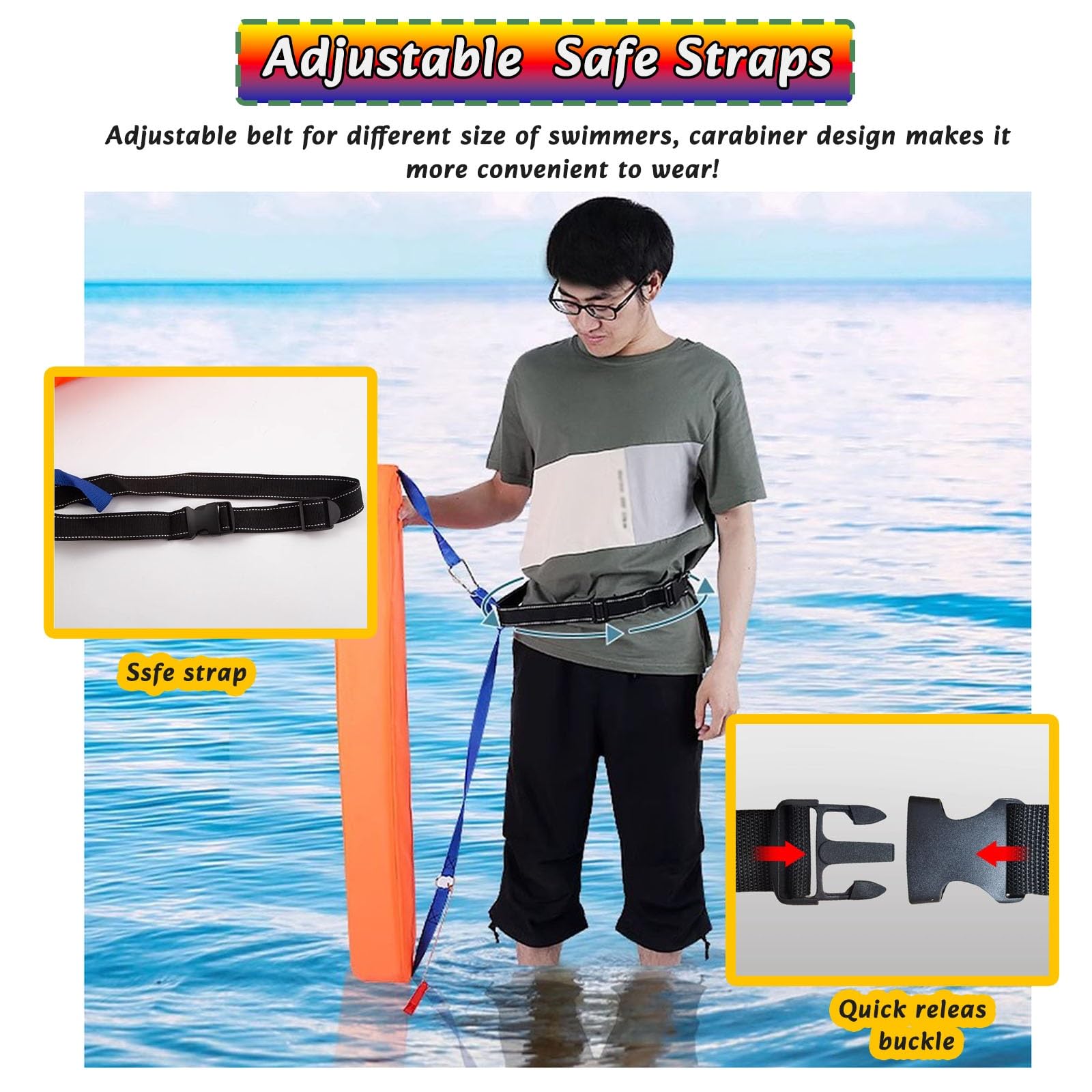 Lifeguard Rescue Tube – Bouée de sécurité étanche pour la natation en eau libre et le sauvetage d'urgence, idéale pour l'entraînement à la natation