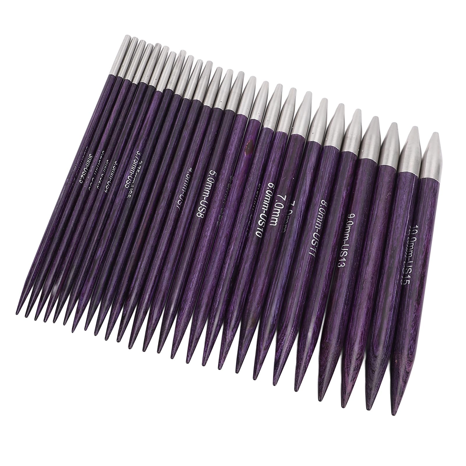 Rundstricknadel-Set, abnehmbare Nadeln für den Heimgebrauch, 13 Paar Kabel, 3,0–10,0 mm, 13 cm Länge