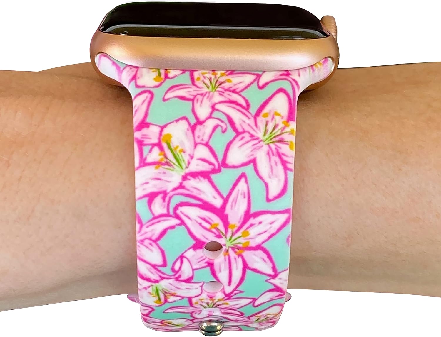 Floral Watch Band - Compatible with iwatch Bands 45mm 44mm 42mm 41mm 40mm 38mm Band Replacement for iWatch Series 9 8 7 6 5 4 3 2 1 se