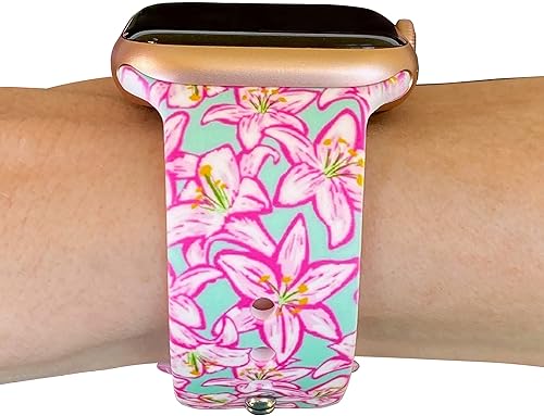 Miniatura 9 de FoxiBands Correa de reloj floral compatible con correas de Apple Watch de 1.772 in, 1.732 in, 1.654 in, 1.614 in, 1.575 in, 1.496 in, correa de