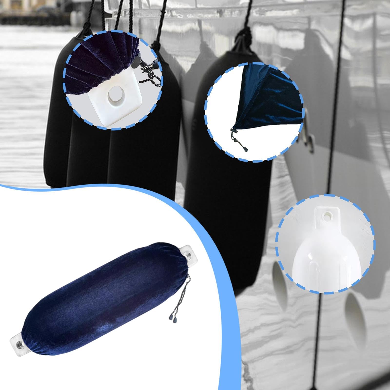 Parabordo Barca Gonfiabile PVC con Copertura Protettiva Accessori Nautici Assorbimento degli Urti Installazione Rapida Adatto per Porti Grandi Ya, 68x21 Cm