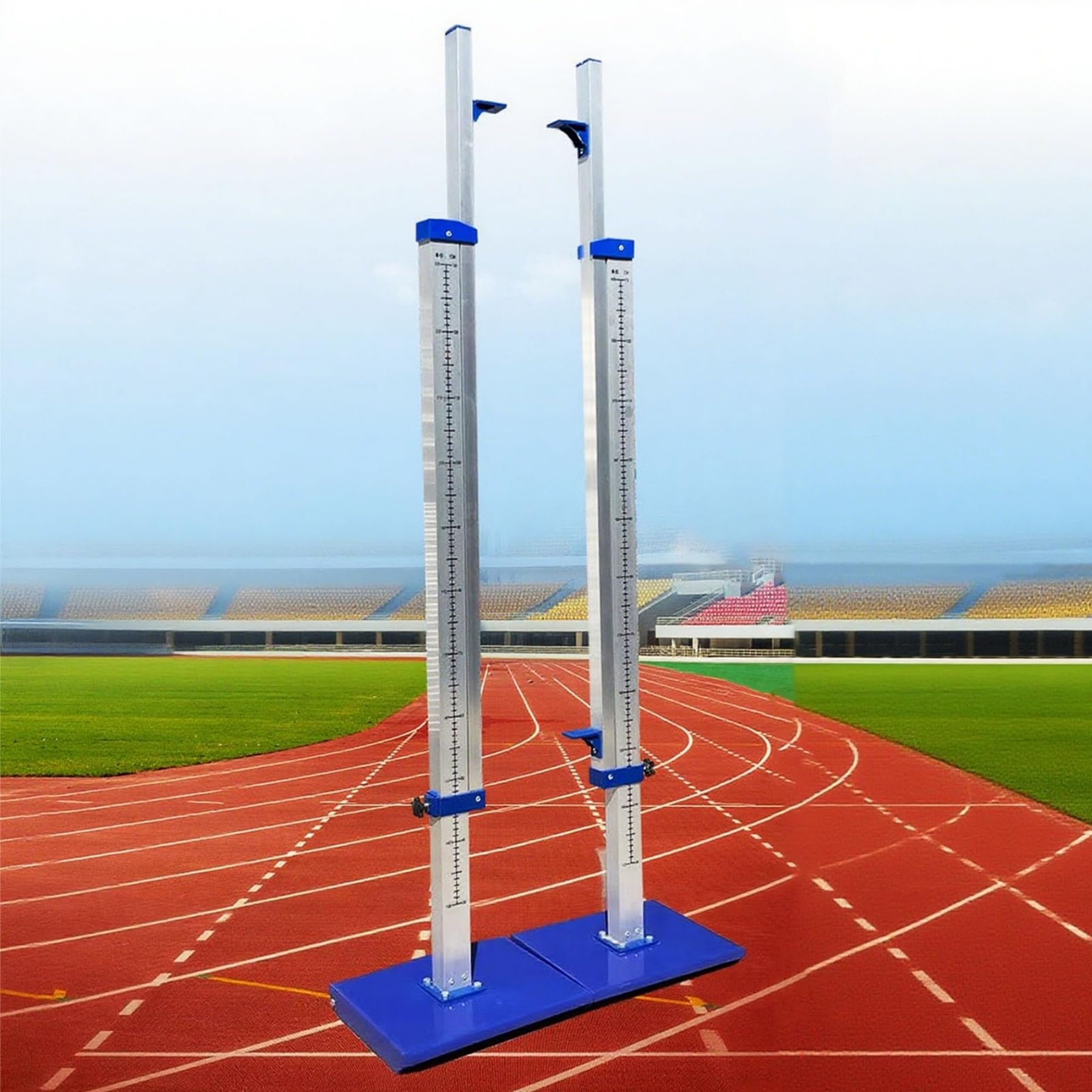 XNSHUNHOYN Aluminum Track & Field High Jump Measuring Standard,1 Pair Training High Jump Stands Aluminum,Movable Competition High Jump Stands,Adjustable Bracket,A