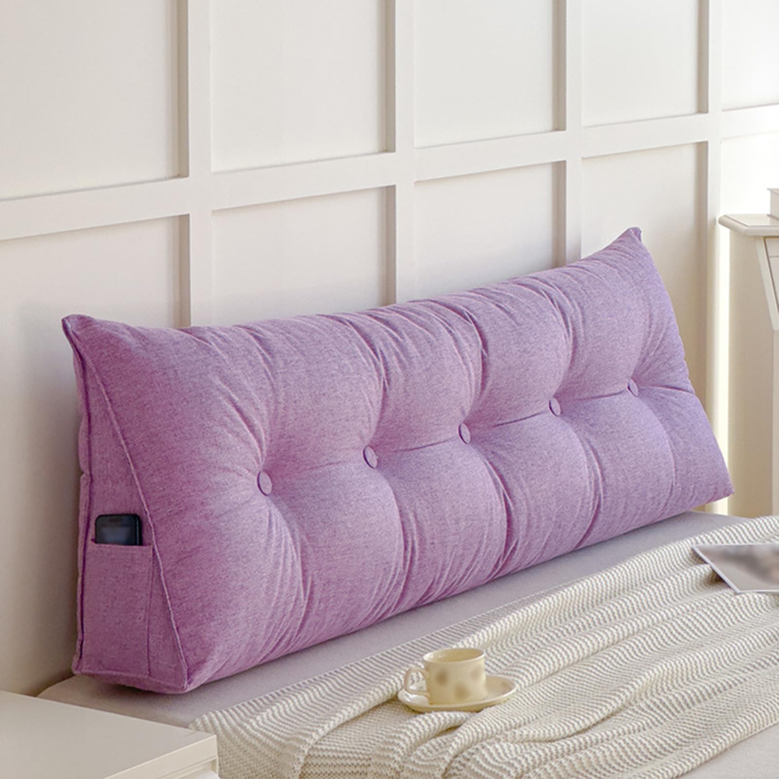 F,180x50x15cm, Cuscino Triangolare per La Schiena Morbido Cuscino A Cuneo da Lettura Comodo su Cui Appoggiarsi Cuscini Testata Letto Spalliera Divano per Testiera per Camera da Letto