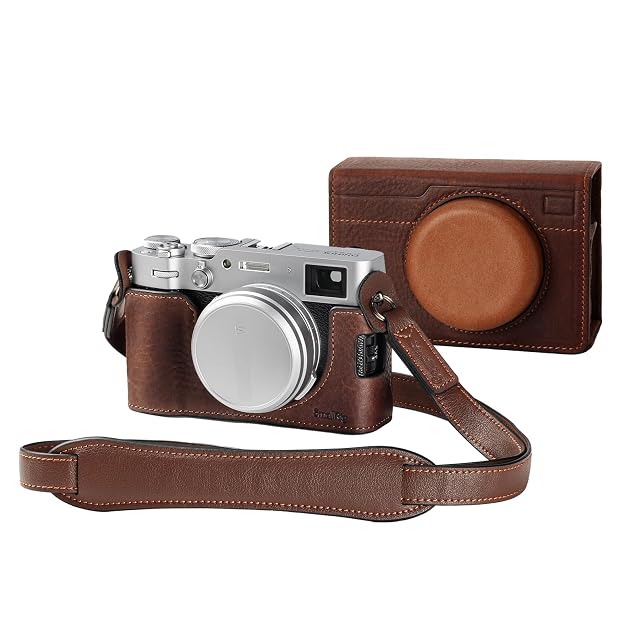 SmallRig SMALLRIG Leather Half Case for FUJIFILM X100VI, Flip Cover, Shoulder Strap