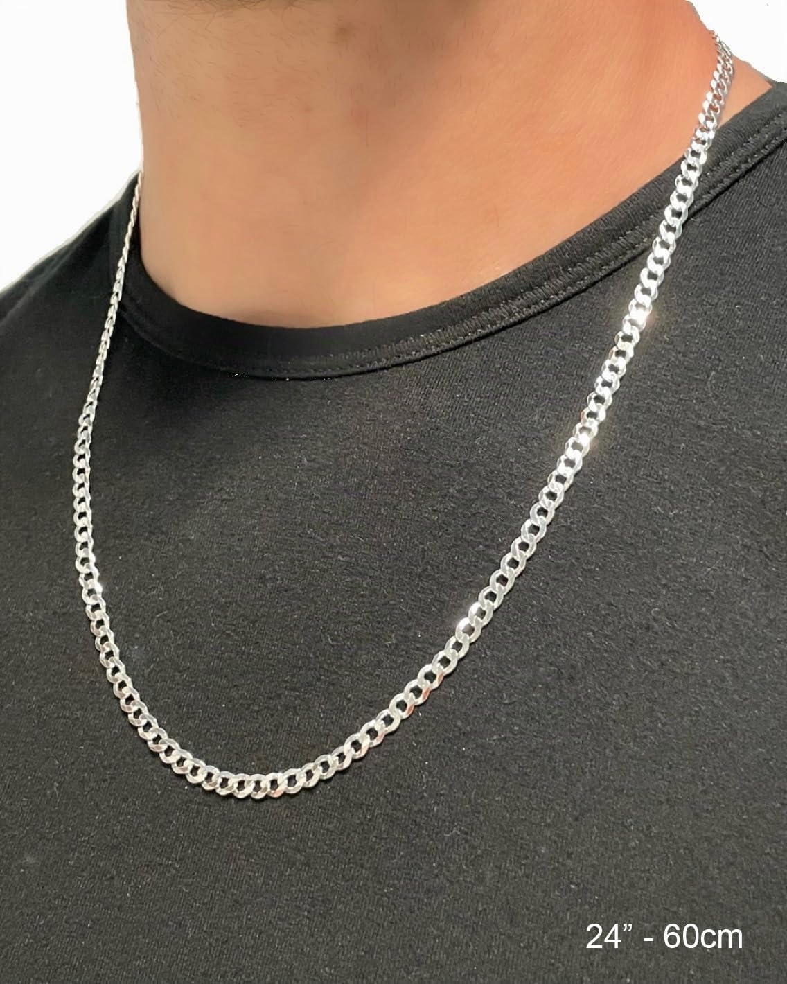 Aka Gioielli - Collana Uomo Donna Argento 925 Vero - Catena Cubana 5mm in Argento 925 Massiccio - Collana Ipoallergenica Lunghezze: 45 50 55 60 65 75 cm - Made in Italy