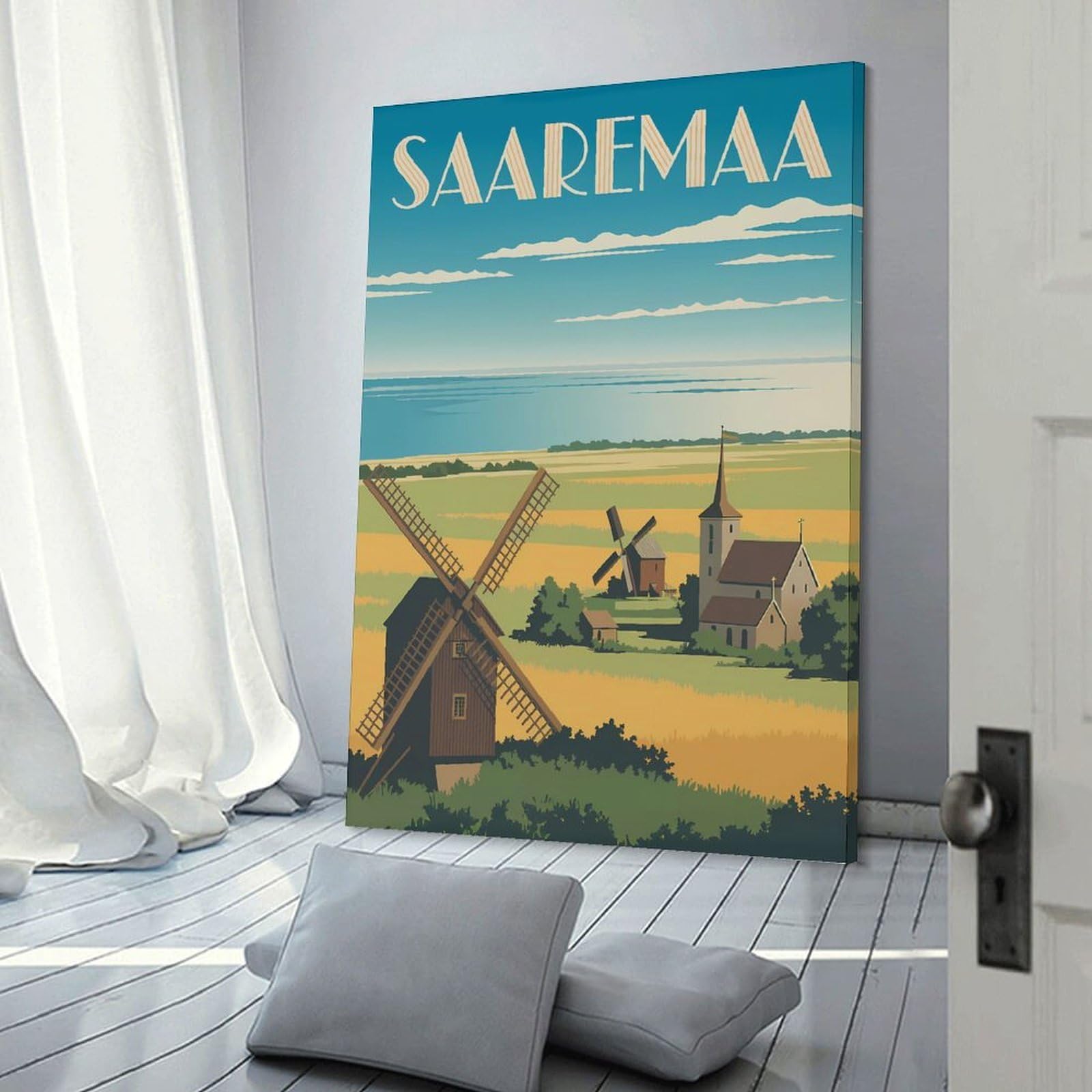 Junmoney Home Decor Wall Art Saaremaa Travel, 20x30inch(50x75cm), for Hallway, Bedroom Or Modern Interiors, Gift Idea for Housewarming And Birthdays