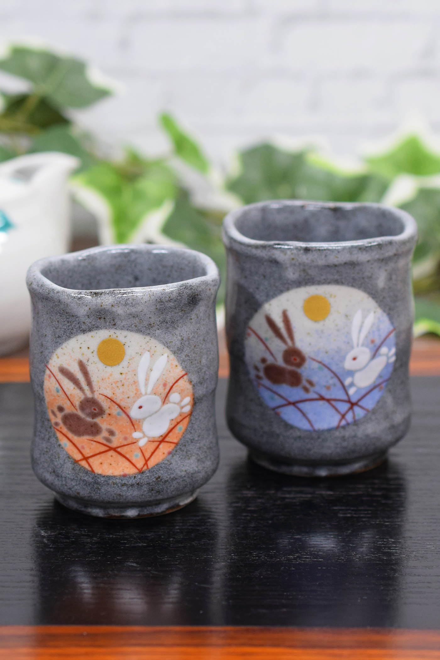 Waza no Treasure, Stylish Pair of Bath Cups, Kyutani Ware, Couples Tea Cups, Moon Rabbit, Ceramic, Brand, Japanese Tableware, Made in Japan, Wedding Anniversary, Sixtieth Birthday Celebration, Old