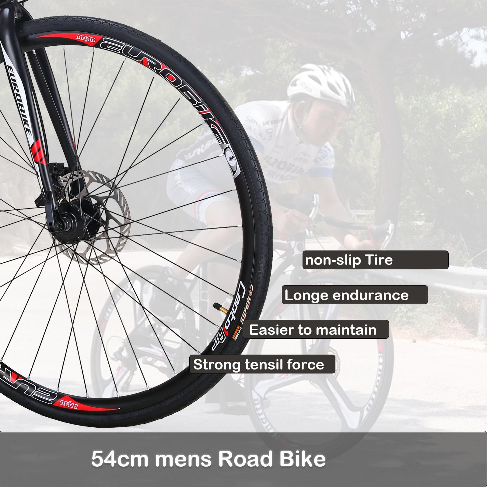 URBICIKA Road Bike, 54cm Frame, 700C Wheels, 21 Speed, Disc Brake, Men's/Women's Bicycle