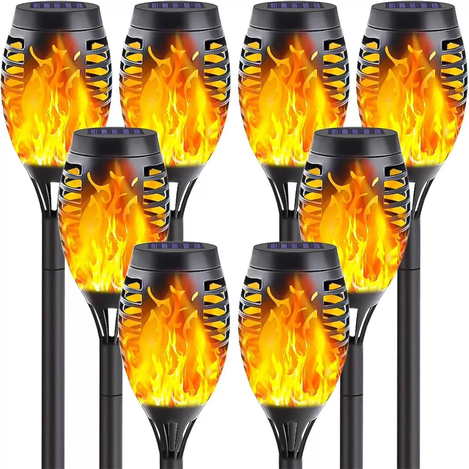 FANSU Pathway Lighting Solar, 2/4/6/8 Pack Pathway Lighting Solar Waterproof Plug in Garden Lights Ground Stake Lights for Decorative Outdoor Outside Patio Lawn Yard Landscape (Warm Colors,2-Pack)
