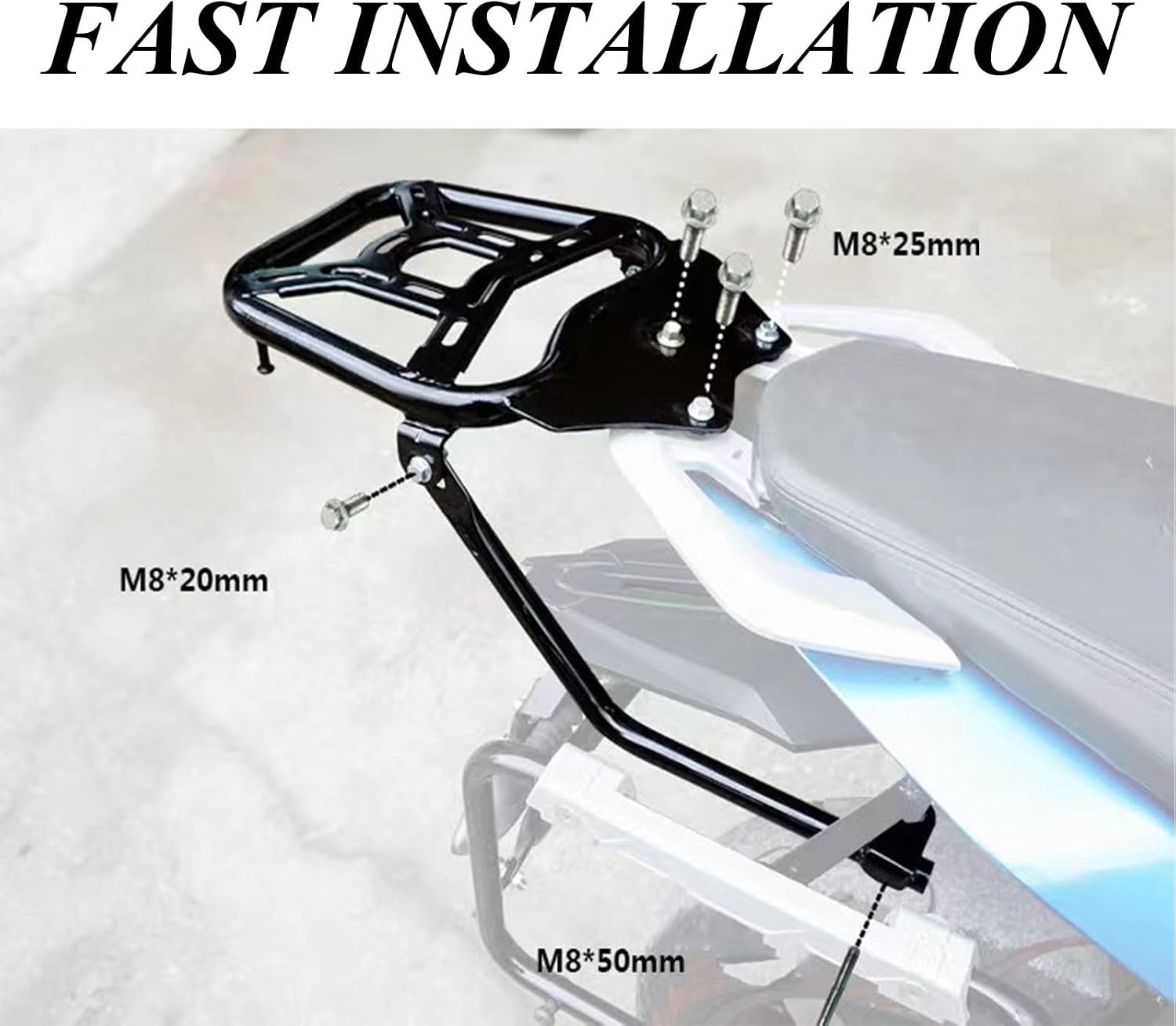 Upgrade Motorcycle Rear Luggage Rack Metal Cargo Carrier Racks Fast Installation Top Box Holder Support Bracket Extended Seat Shelf Compatible with CF-Moto 650MT MT650 MT 650 Accessories