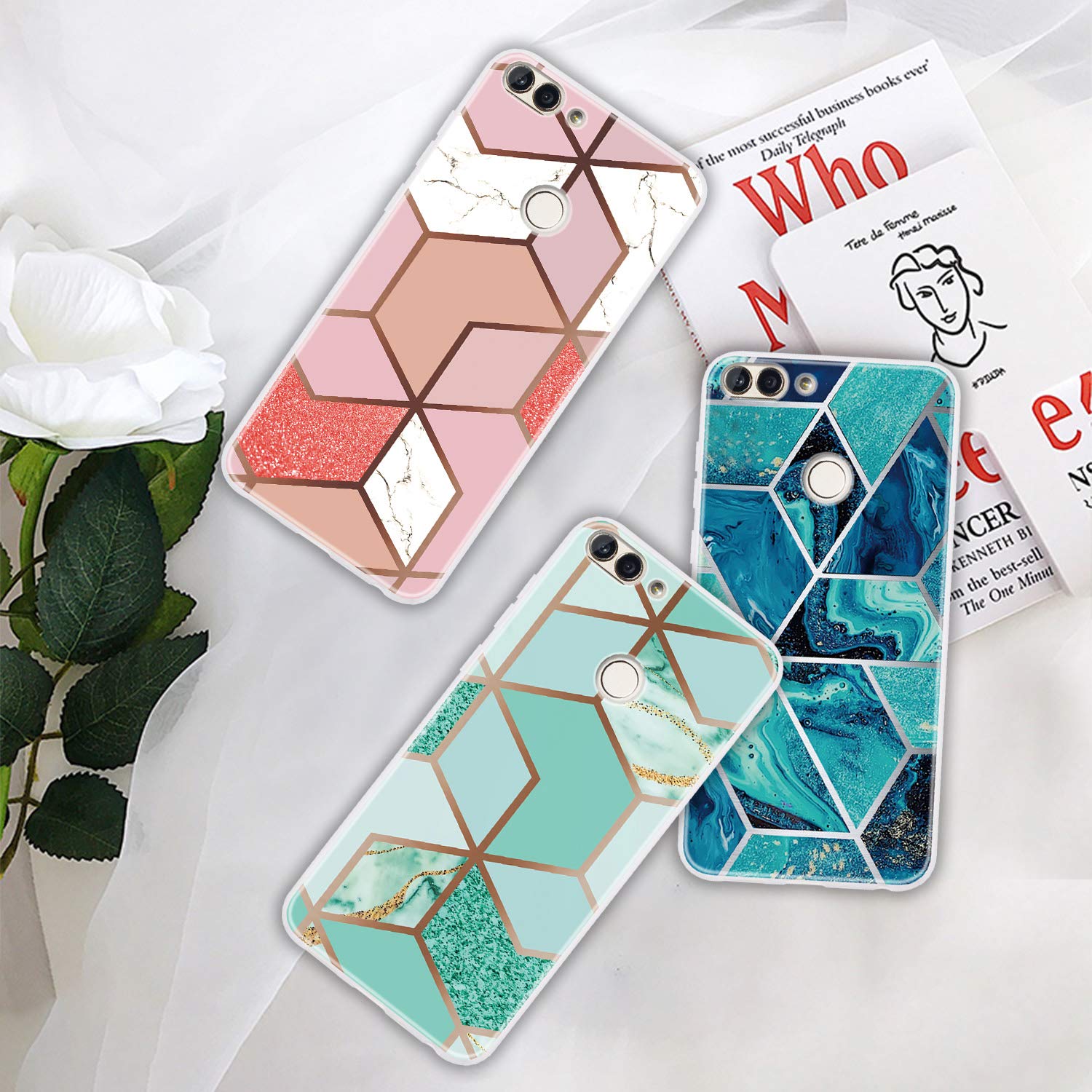 CUAgain Huawei P Smart 2018 Hülle Transparent – Avocado-Motiv, Ultra Dünn, TPU Silikon, Klare Rückseite