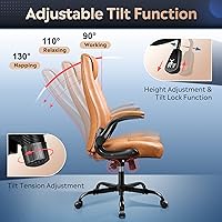 Vista 5 de DEVAISE Silla ejecutiva de oficina para computadora, silla de escritorio ergonómica de respaldo alto con reposabrazos abatibles ajustables, soporte