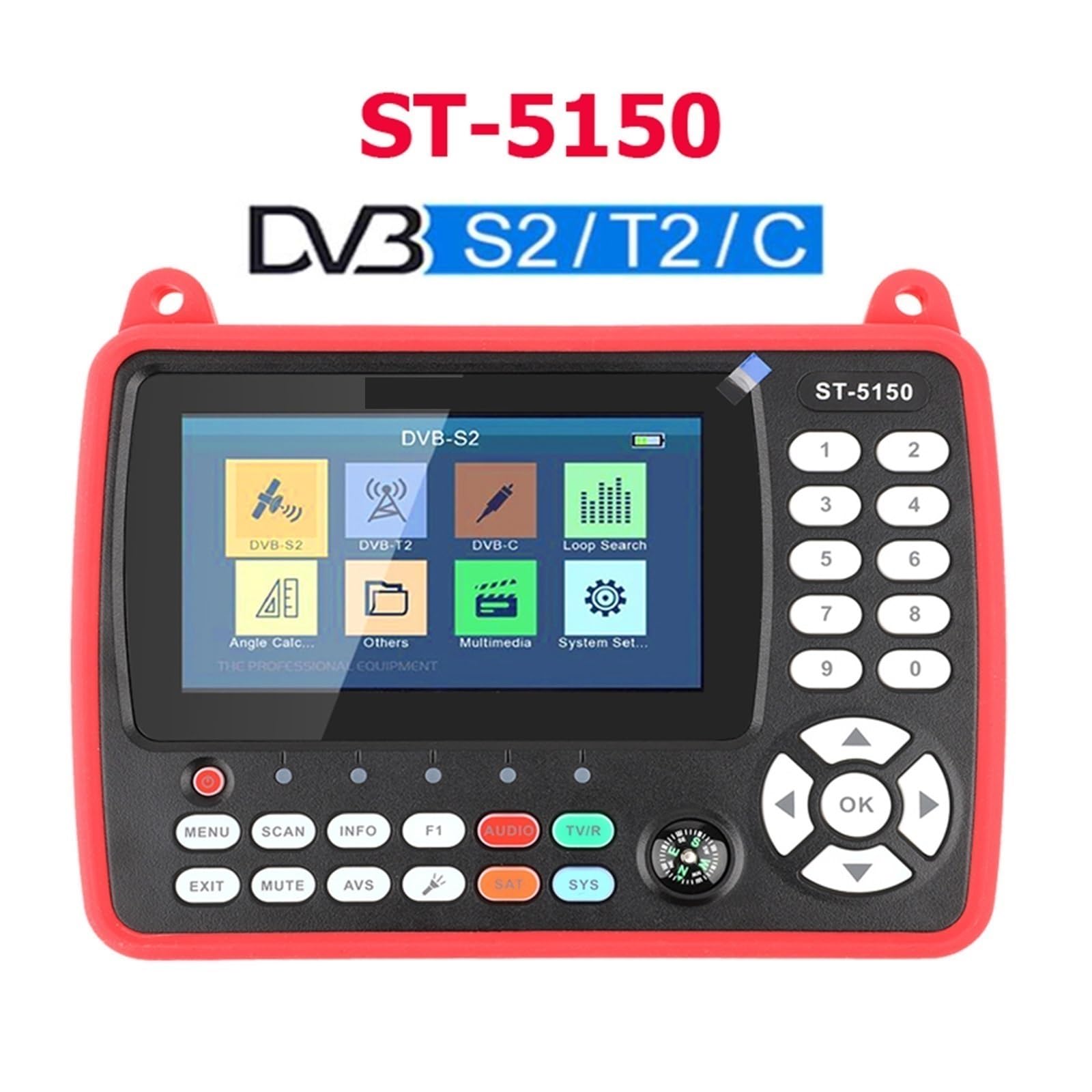 Satlink DVB-S2 + DVB-C + DVB-T2 Combo MPEG4 HD H.265 Détecteur De Satellite HEVC MPEG-4 QPSK 8PSK 16APSK 4.3 Pouces TF DéTection PréCise