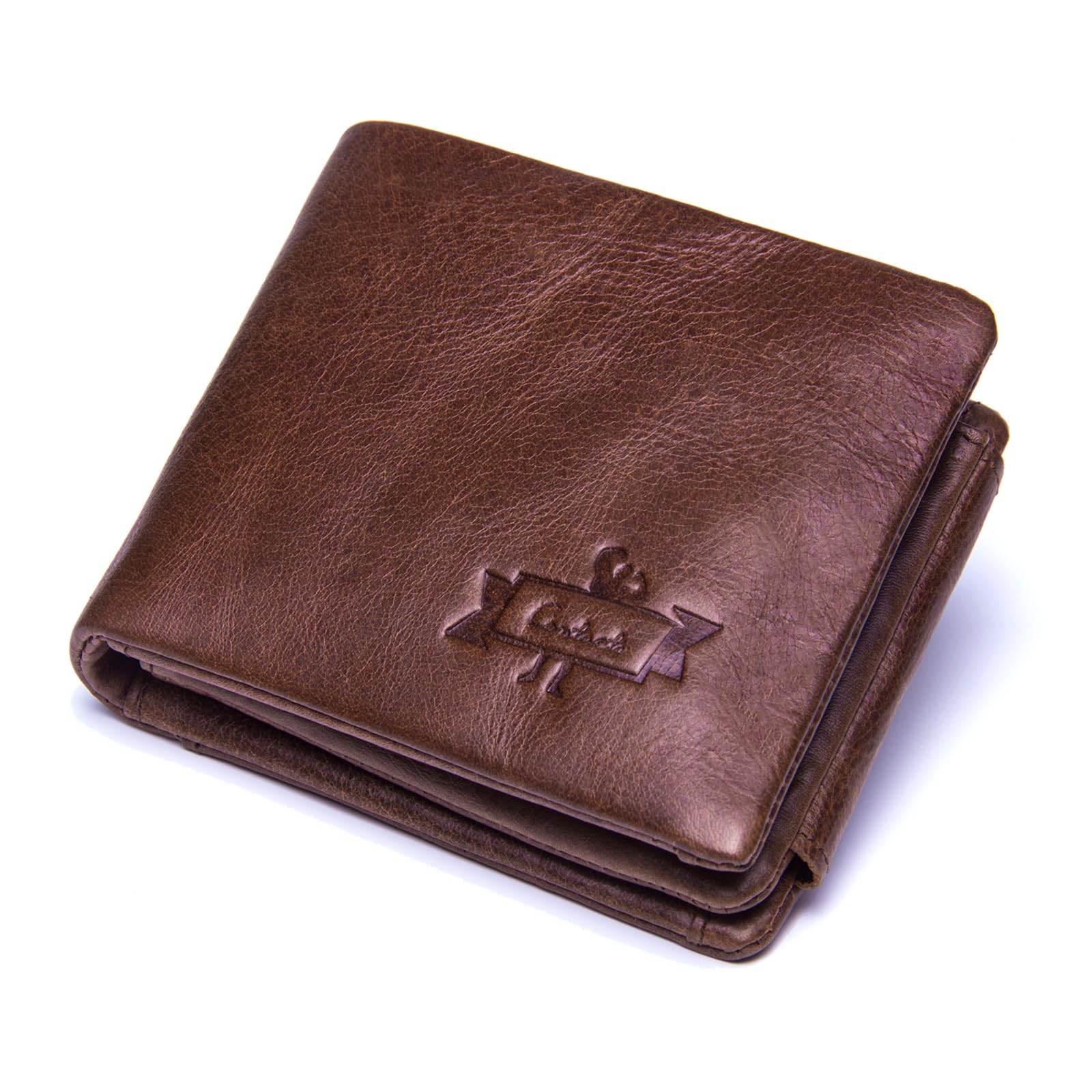 sam's design Genuine Leather Wallet for Men Bifold Trifold Credit Card Case (Brown)-picture-22