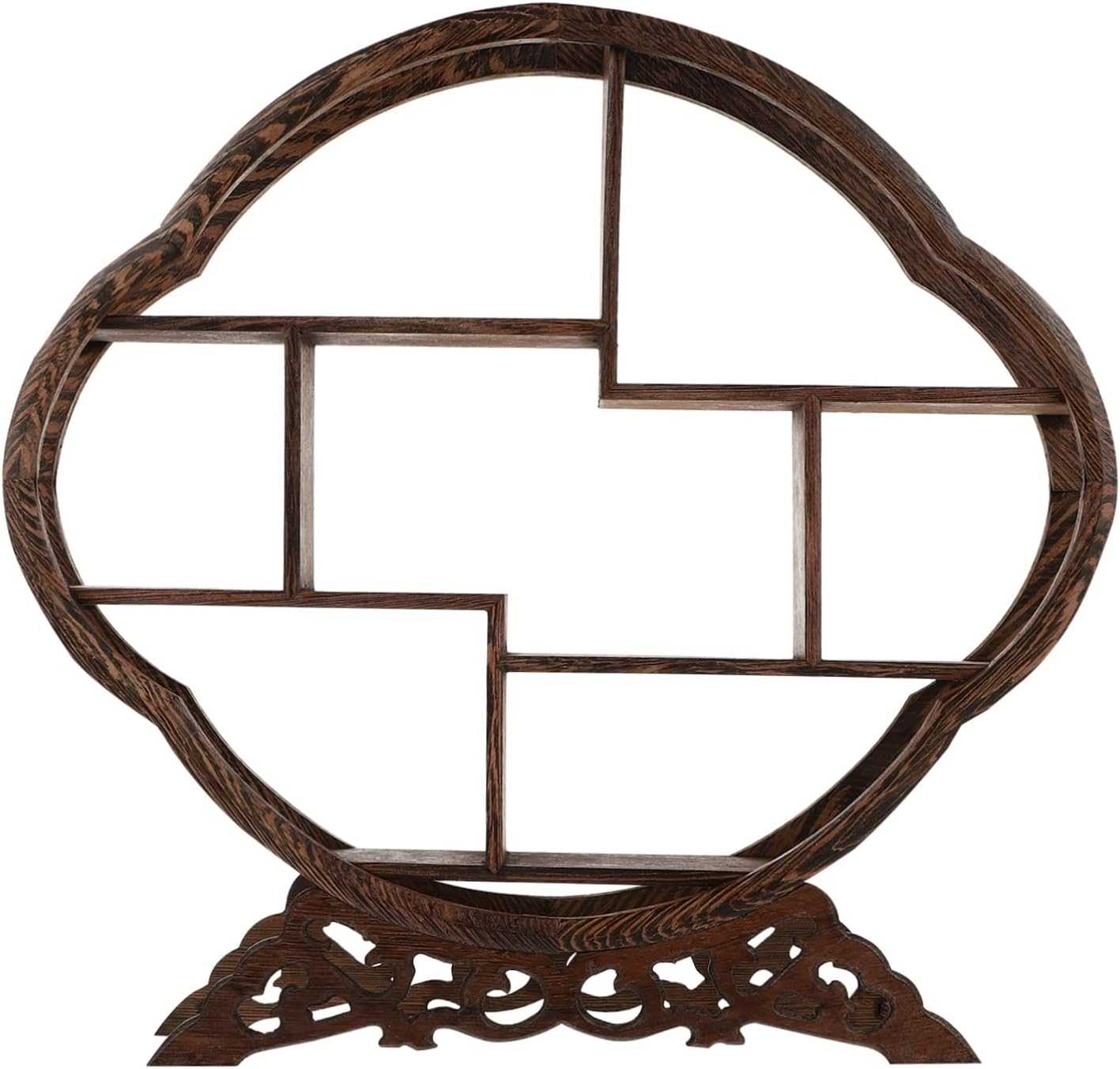 NOLITOY 1pc Desktop Shelf Unit Wooden Display Shelf Teapot Display Stand Carving