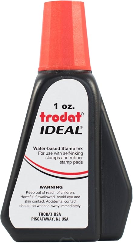 45174 Tinta de repuesto - Almohadillas de goma para sellos autoentintadas, 1 oz, roja | Compatible con Trodat 45174, actualiza las impresiones de sellos, fácil recarga de tinta, aplicación suave de tinta