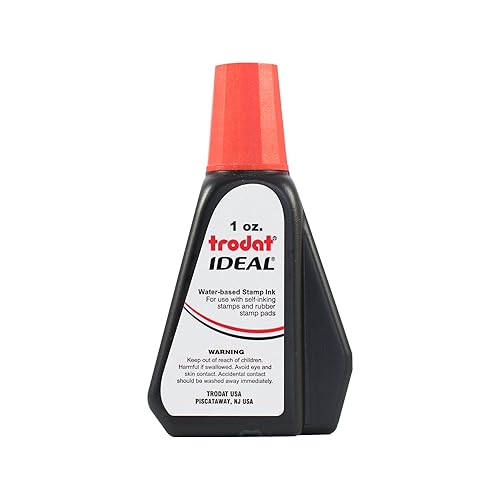 Botella de recarga de 1 oz para sellos de tinta, Tinta roja , 1
